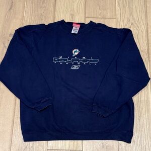 REEBOK Men's VINTAGE Navy Miami Dolphins Sweater